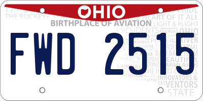 OH license plate FWD2515