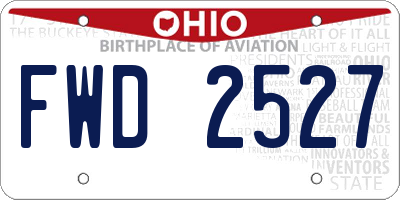 OH license plate FWD2527