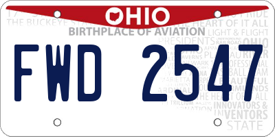 OH license plate FWD2547