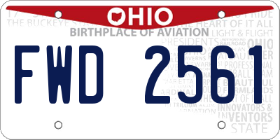 OH license plate FWD2561
