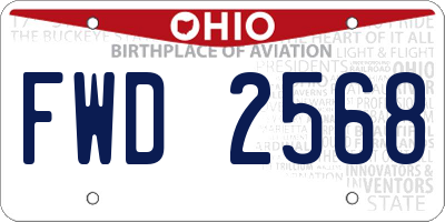 OH license plate FWD2568