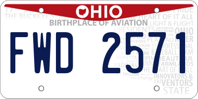 OH license plate FWD2571