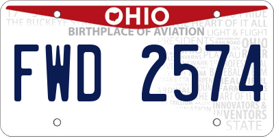 OH license plate FWD2574