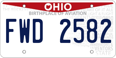 OH license plate FWD2582