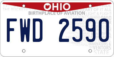 OH license plate FWD2590