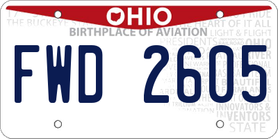 OH license plate FWD2605