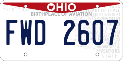 OH license plate FWD2607