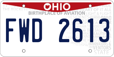 OH license plate FWD2613