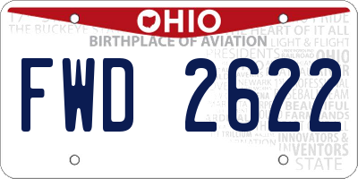 OH license plate FWD2622