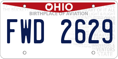 OH license plate FWD2629