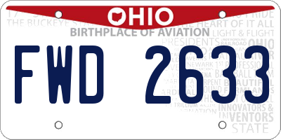 OH license plate FWD2633