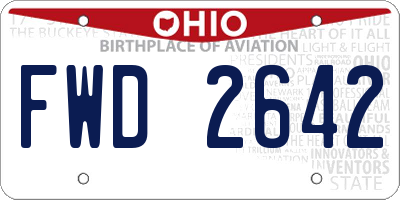 OH license plate FWD2642