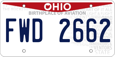 OH license plate FWD2662