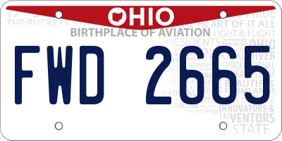 OH license plate FWD2665