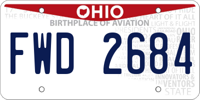 OH license plate FWD2684