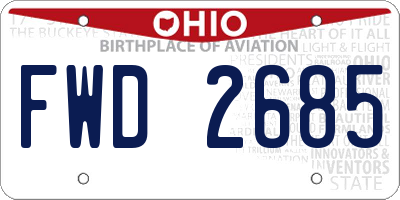OH license plate FWD2685