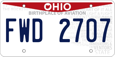 OH license plate FWD2707