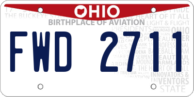 OH license plate FWD2711