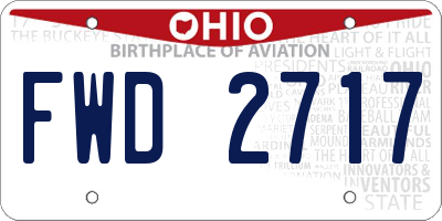 OH license plate FWD2717