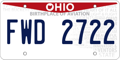 OH license plate FWD2722