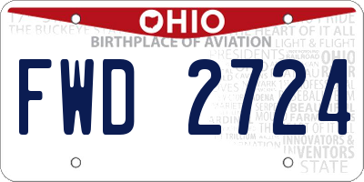 OH license plate FWD2724