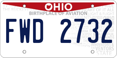 OH license plate FWD2732