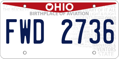 OH license plate FWD2736