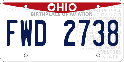 OH license plate FWD2738