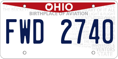 OH license plate FWD2740