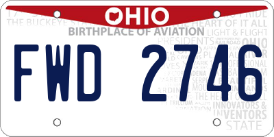 OH license plate FWD2746