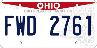 OH license plate FWD2761