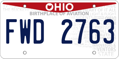 OH license plate FWD2763