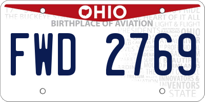 OH license plate FWD2769