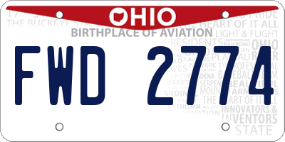 OH license plate FWD2774