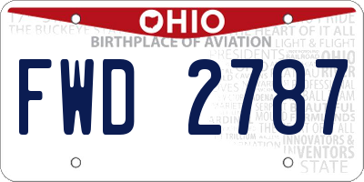 OH license plate FWD2787