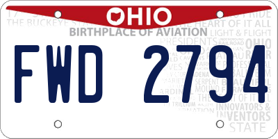 OH license plate FWD2794