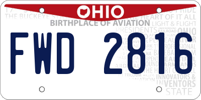 OH license plate FWD2816