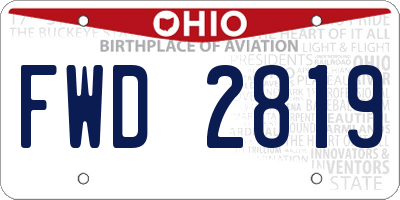 OH license plate FWD2819