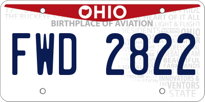OH license plate FWD2822