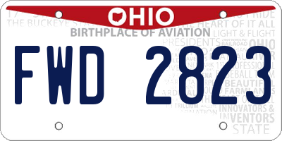 OH license plate FWD2823