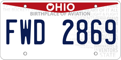 OH license plate FWD2869