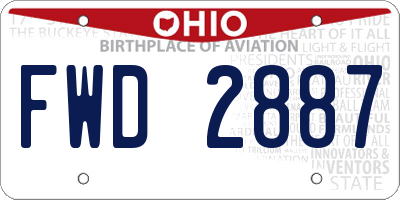 OH license plate FWD2887