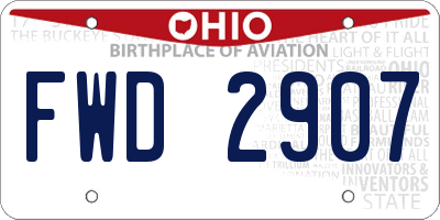OH license plate FWD2907