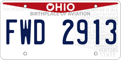 OH license plate FWD2913