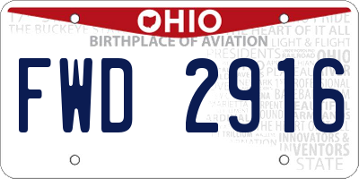 OH license plate FWD2916