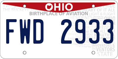 OH license plate FWD2933