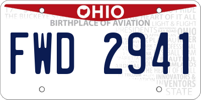 OH license plate FWD2941