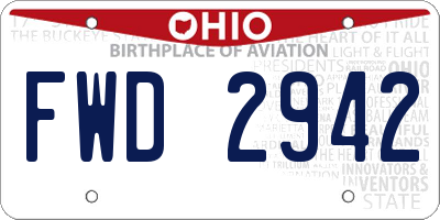OH license plate FWD2942