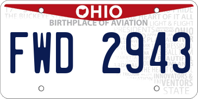 OH license plate FWD2943