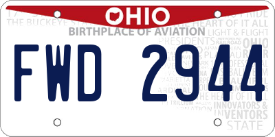 OH license plate FWD2944